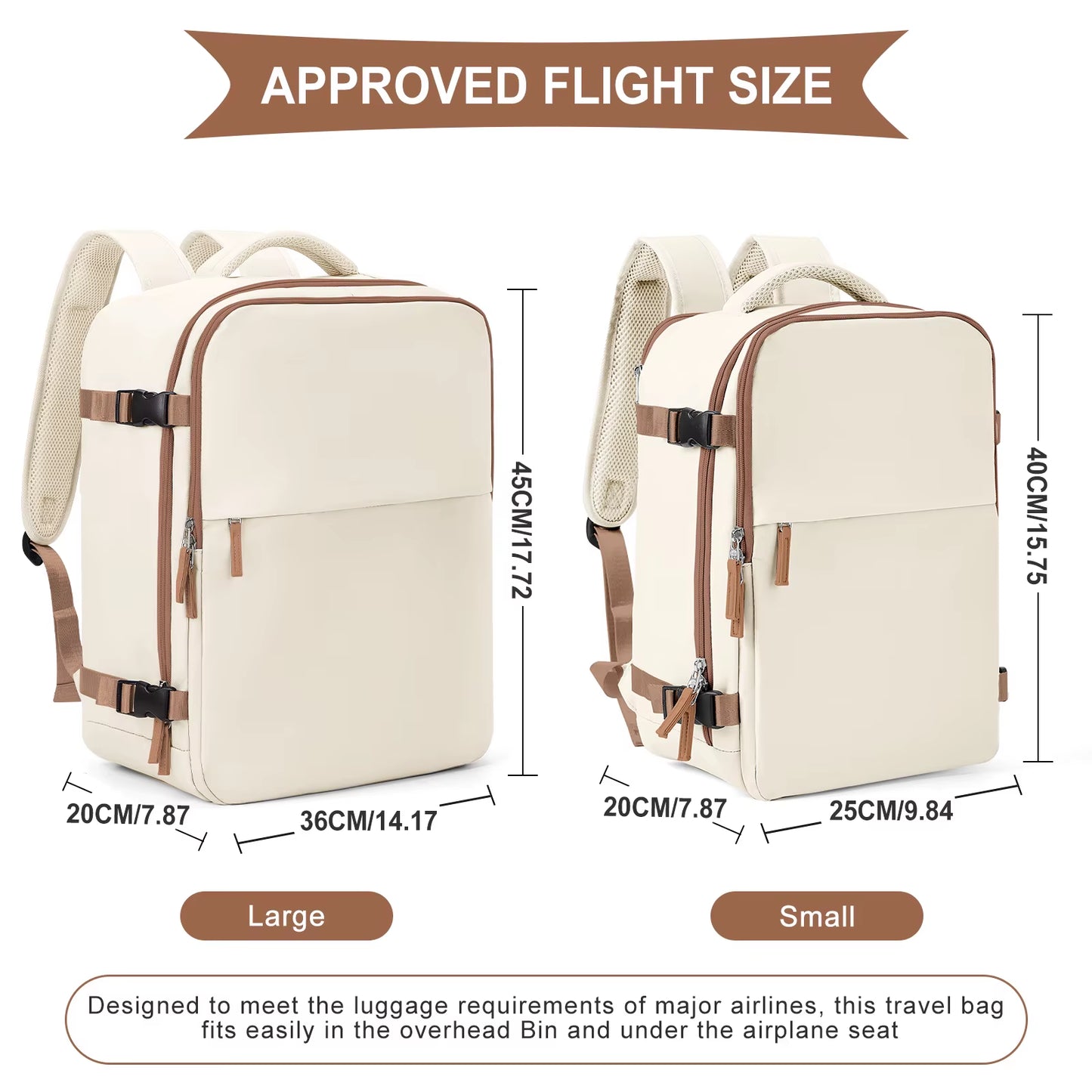 Airplane Bag, Ryanair Cabin Backpack 40X20X25 Easyjet Bag 45X36X20 Business Travel Backpack, Laptop Waterproof Backpack
