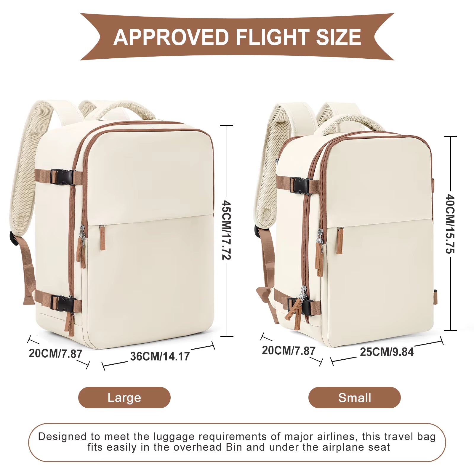 Airplane Bag, Ryanair Cabin Backpack 40X20X25 Easyjet Bag 45X36X20 Business Travel Backpack, Laptop Waterproof Backpack